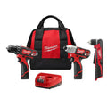12V Cordless Drill Driver/Impact Combo Kit with Right Angle Drill C8593