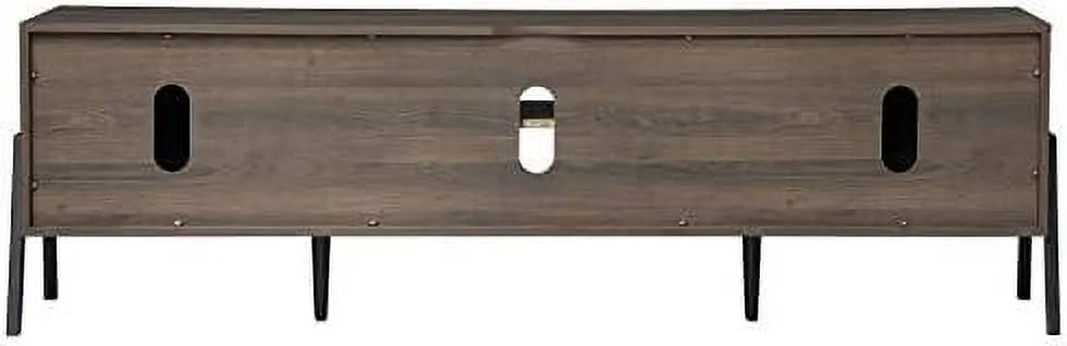 Mid-Century Modern TV Stand for 75+ Inch TV with Cabinet & Metal Leg B34763