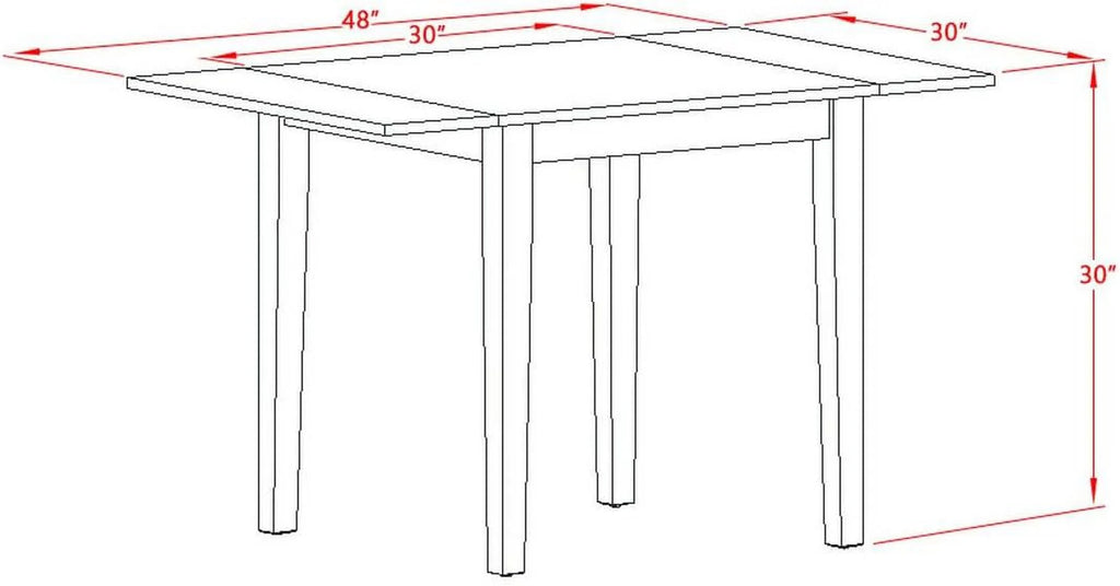 3 Piece Dinette Set with Rectangle Dropleaf Table and 2 Chairs I775