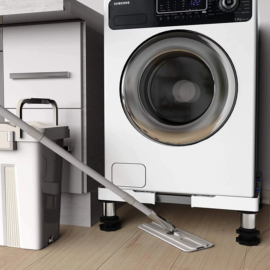 Adjustable Mini Fridge and Washer Stand with 4 Heavy Duty Feet Y505688
