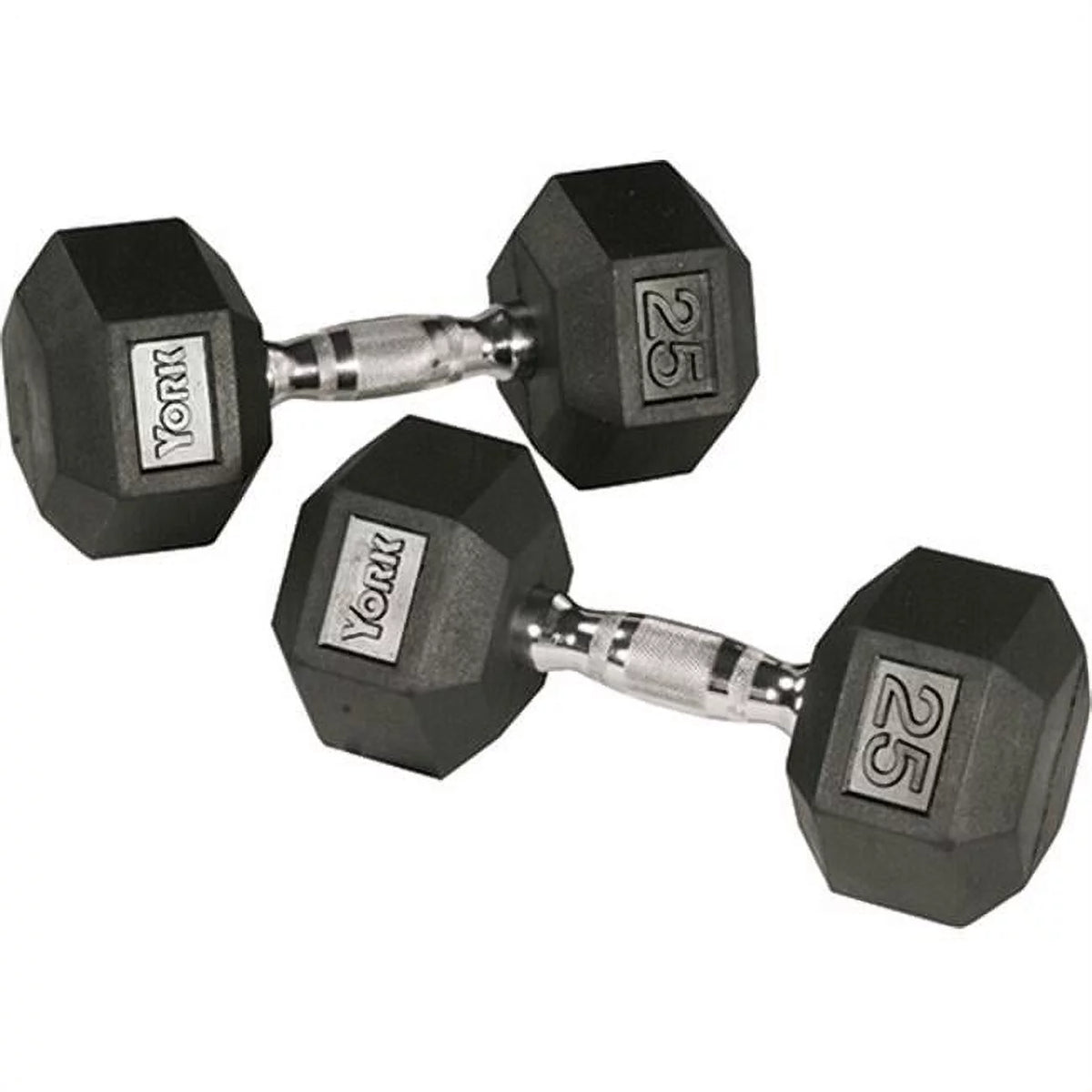 70 lbs Rubber Hex Dumbbell with Chrome Handle B806