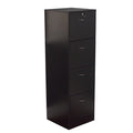 4 Drawer Wood Lockable Filing Cabinet, Black O985111