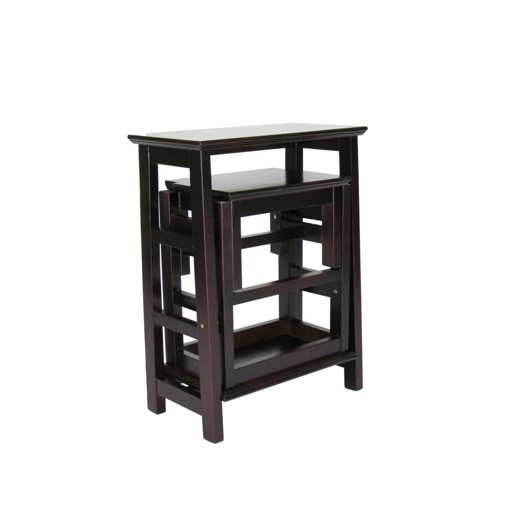 Dark Brown Wooden 3 Step Folding Table J815