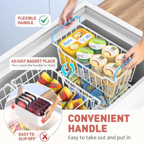 4 Pack Stackable Freezer Organizer Bins with Foldable Handle R61088