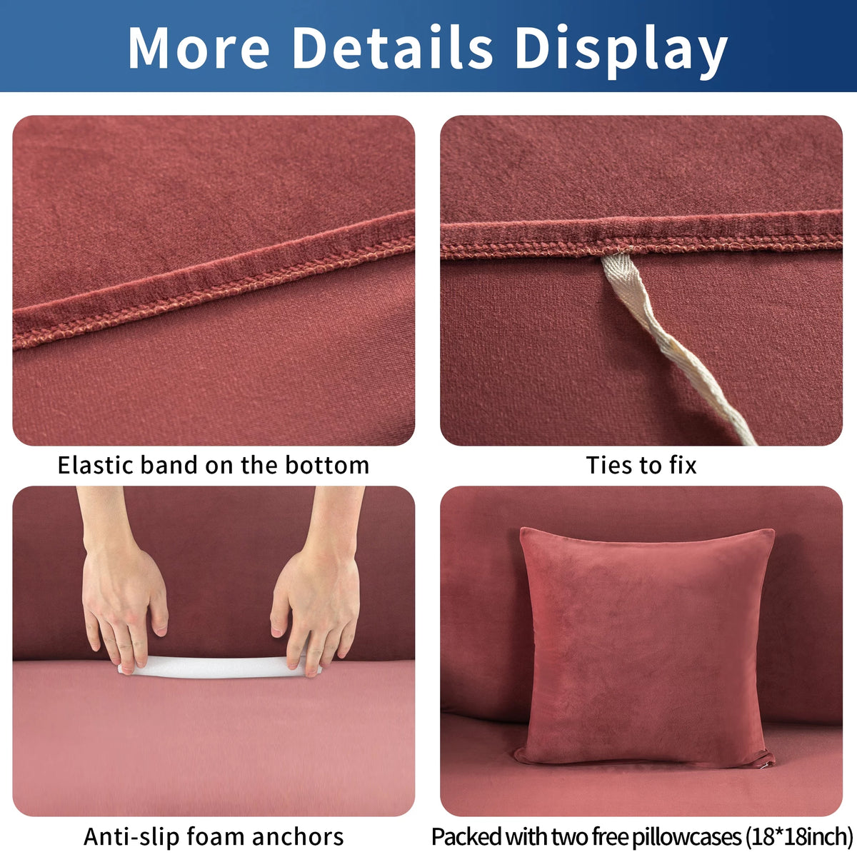 Velvet Stretch Sofa Slipcovers Couch Cover C305569