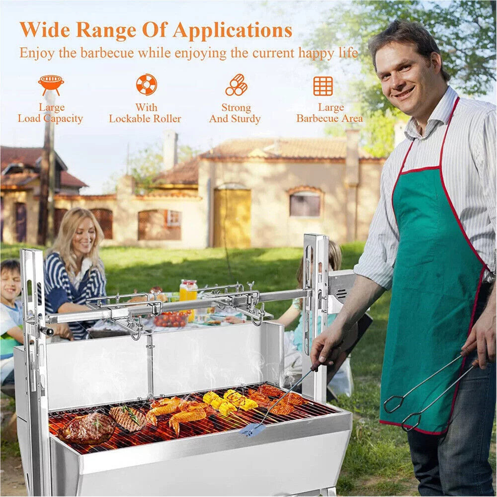 46'' Stainless Steel Charcoal Rotisserie Grill D720