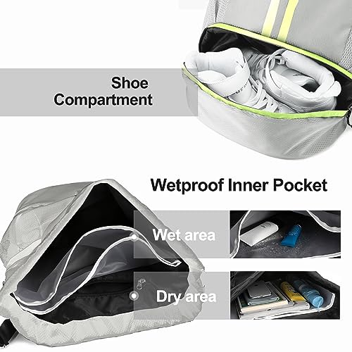 Drawstring Backpack with Shoes Compartment and Wet Proof Pocket U9825