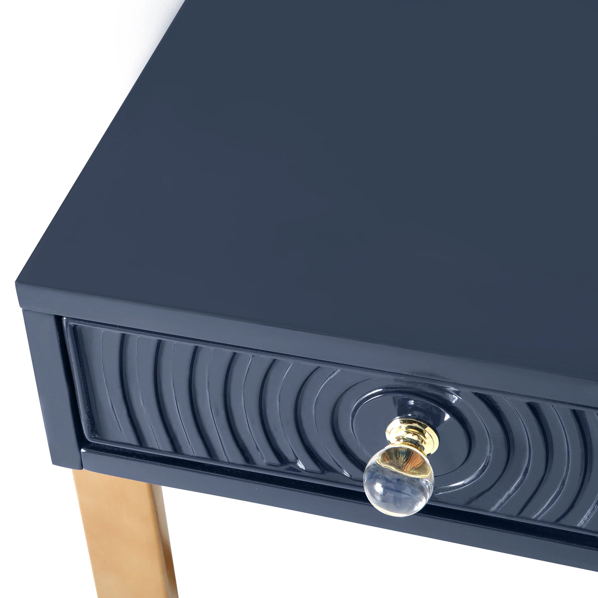 Blue Lacquer Office Desk With Gold Legs H948330