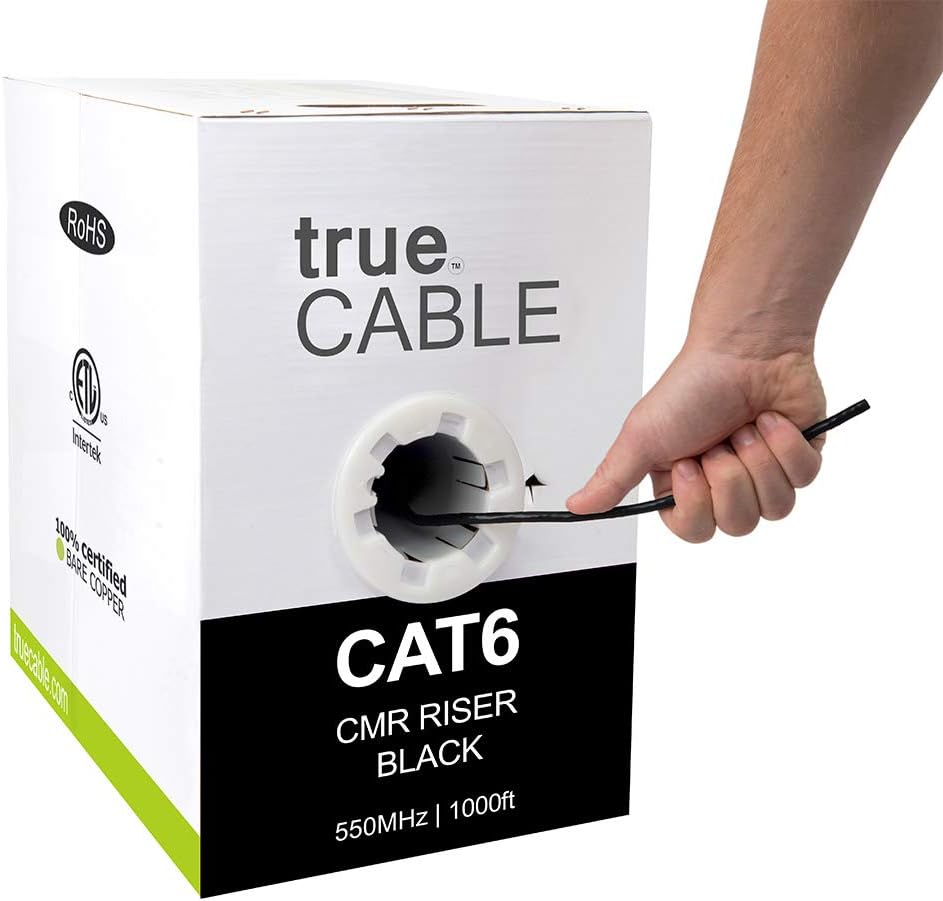 Cat6 Riser 1000ft Green 23AWG Bare Copper UTP Bulk Ethernet Cable Y605