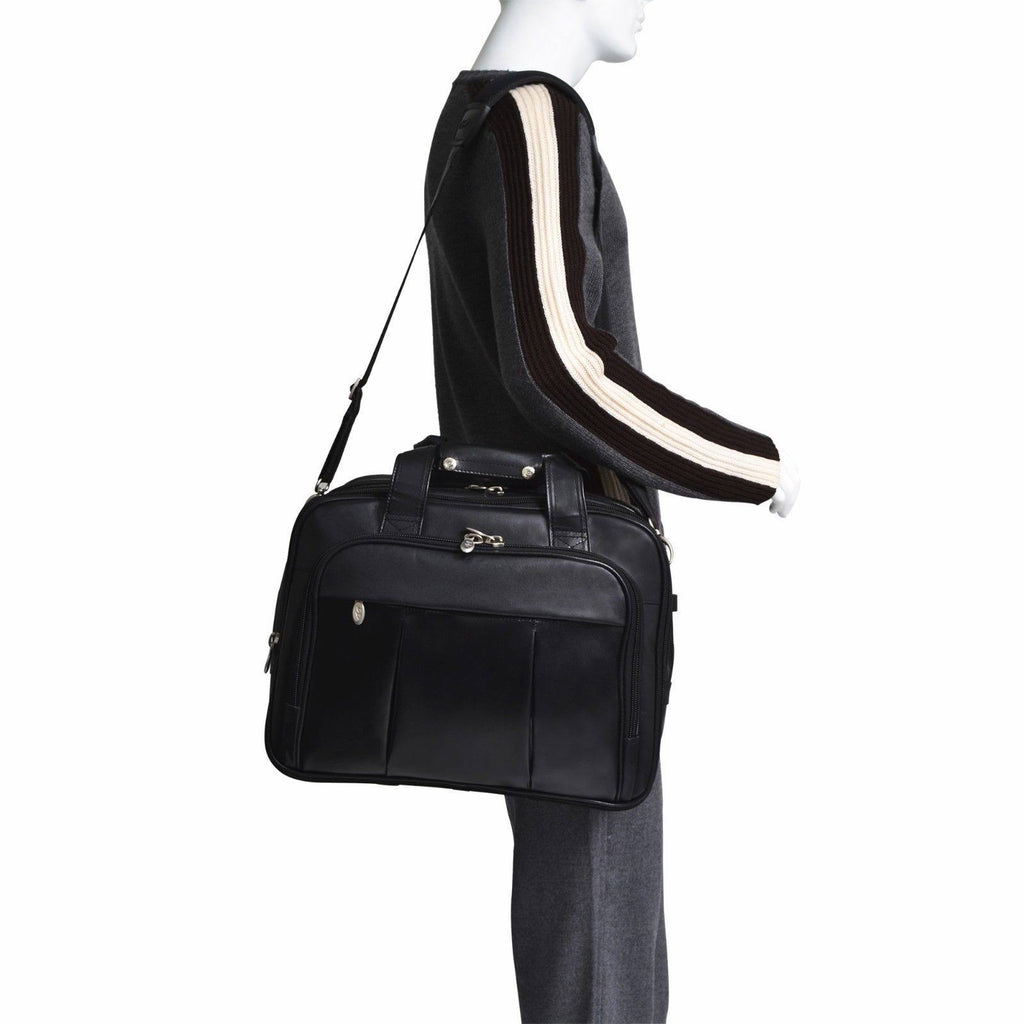 Black Leather Laptop Case Q289