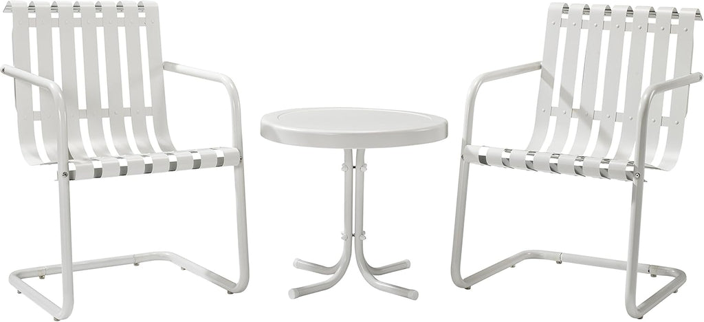 3-Piece Retro Metal Outdoor Conversation Set with Side Table and 2 Chairs Q141563