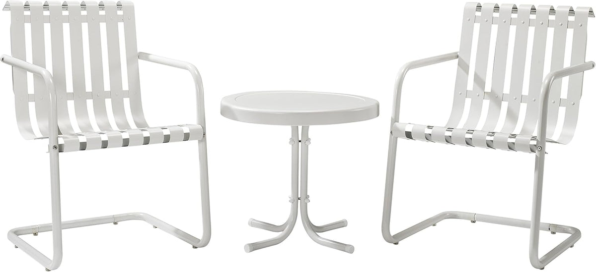 3-Piece Retro Metal Outdoor Conversation Set with Side Table and 2 Chairs Q141563