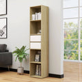 White and Sonoma Oak Chipboard Book Cabinet E3456