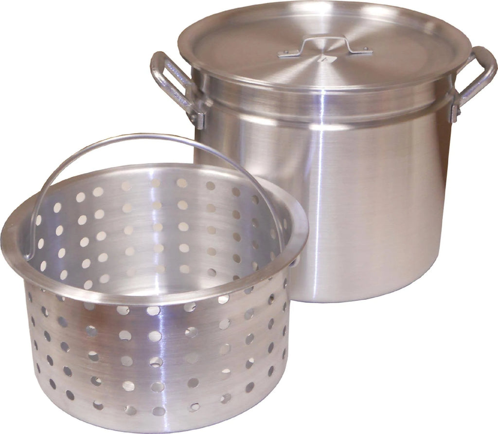 Aluminum Pot with Basket and Lid 100-Quart P1200