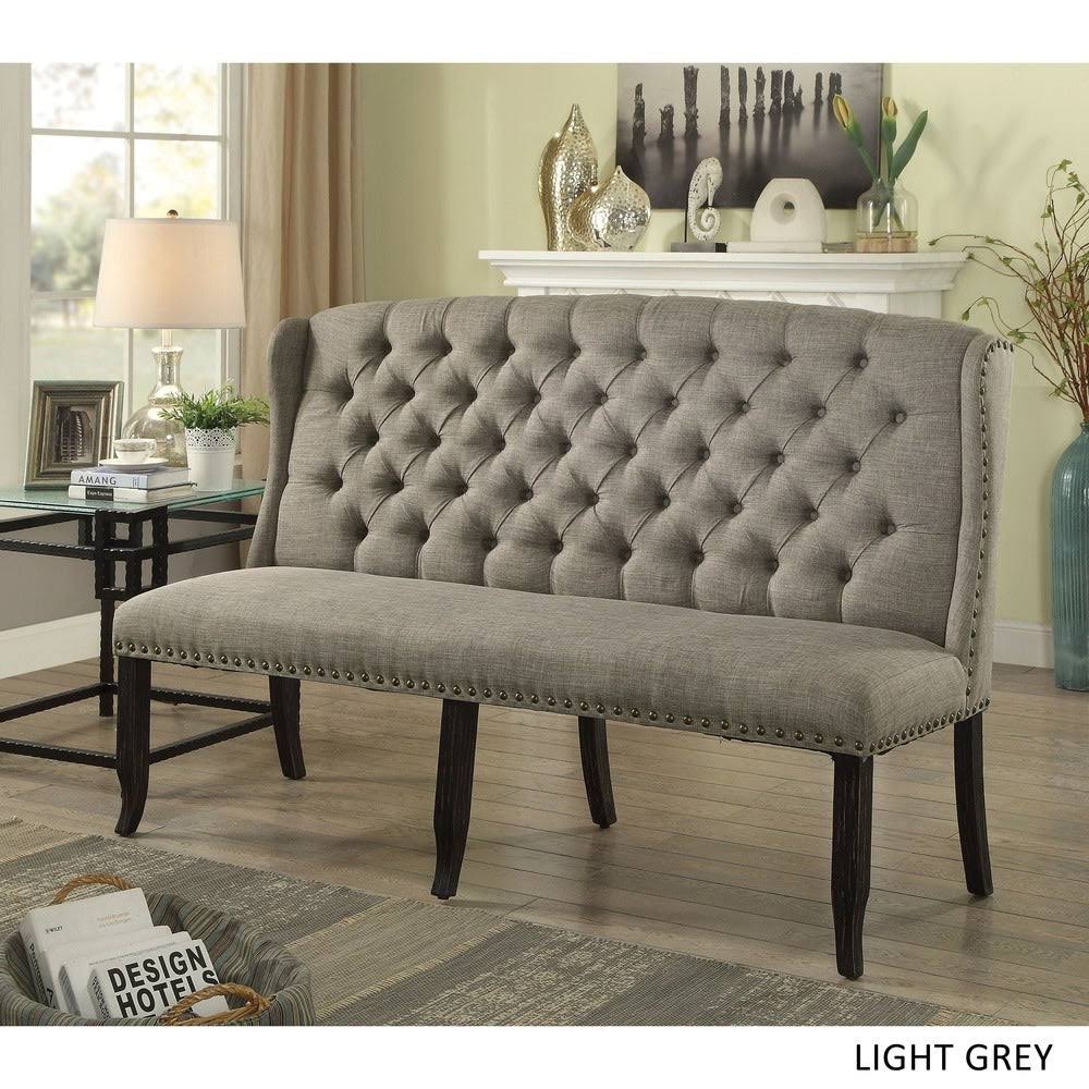 Dark Blue Linen Upholstered Loveseat D1401