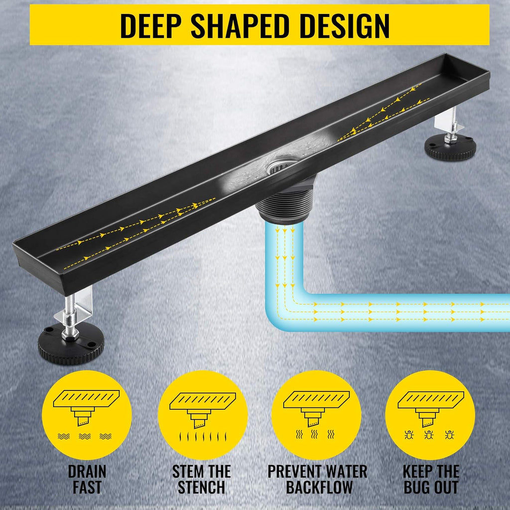 304 Stainless Steel 36x2.75in Linear Floor Drain Pack of 2 E995117