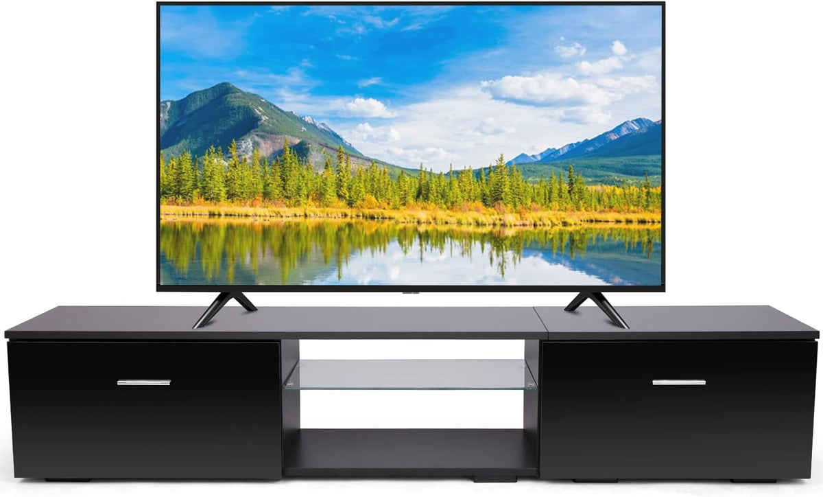 White TV Stand with Storage Cabinets Z96731