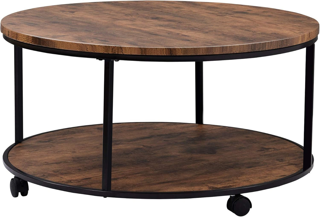 Round Coffee Table with Caster Wheels C443