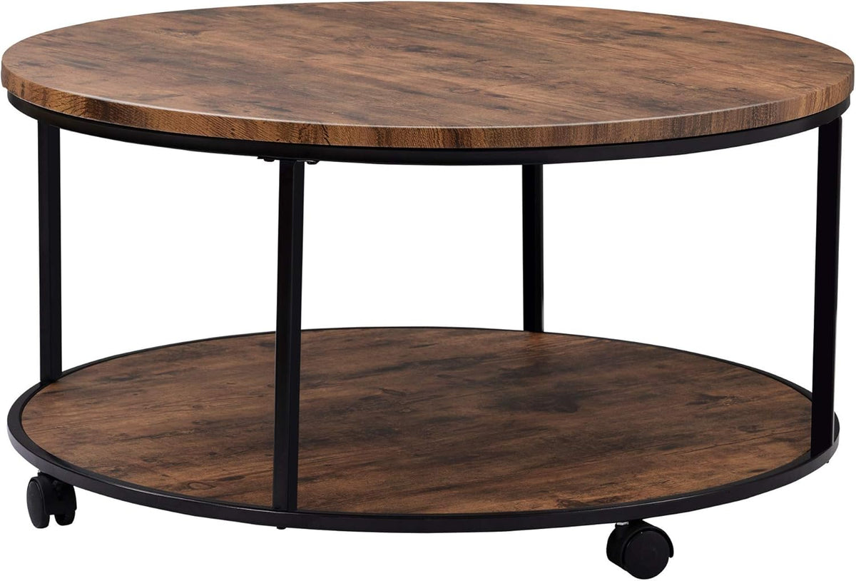 Round Coffee Table with Caster Wheels C443