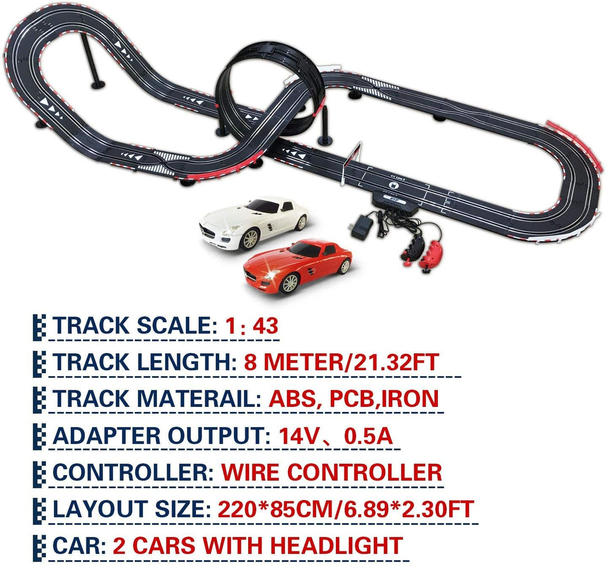 Slot car Set 1:43 Scale K60462