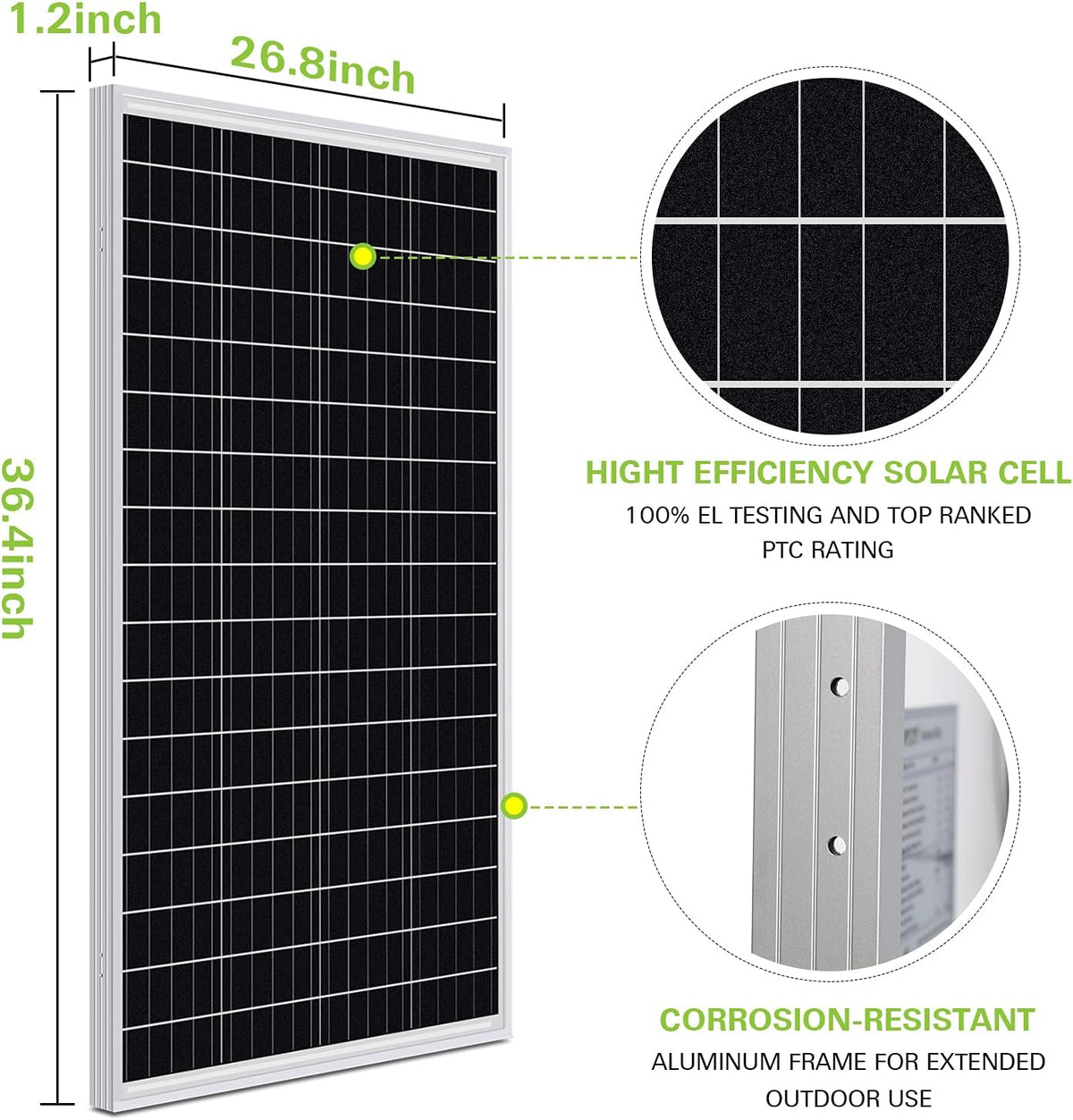 100 Watt 12 Volt Monocrystalline Solar Panel Starter Kit X9536