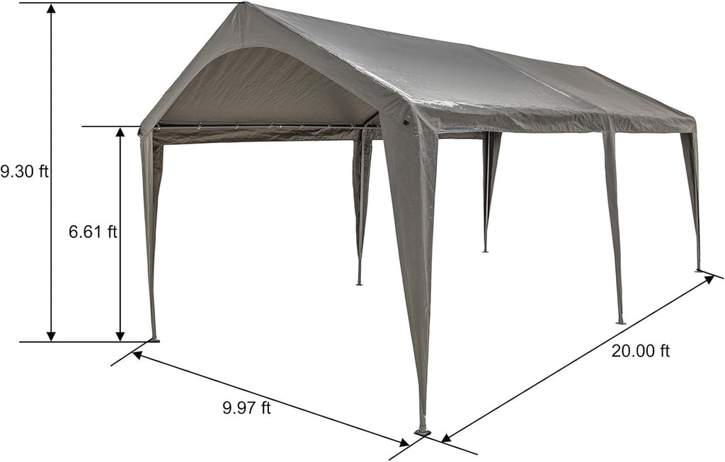 10x20 Ft Heavy Duty Portable Carport Canopy Z311863