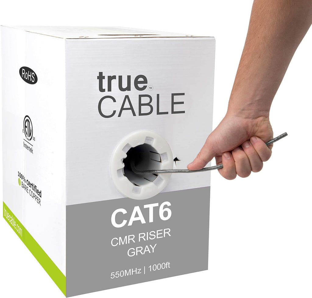 Cat6 Riser 1000ft Green 23AWG Bare Copper UTP Bulk Ethernet Cable Y605