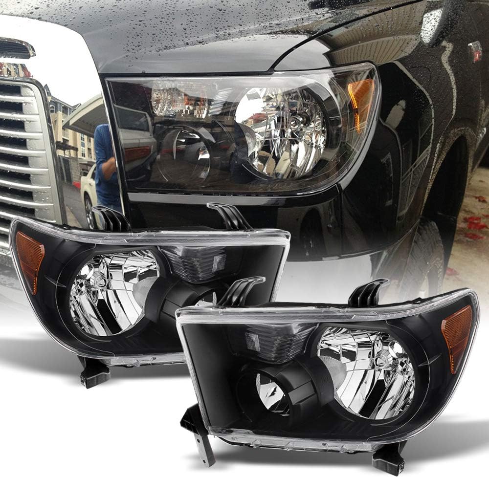 Black Headlights Headlamps Assembly Pair Left+Right S606970
