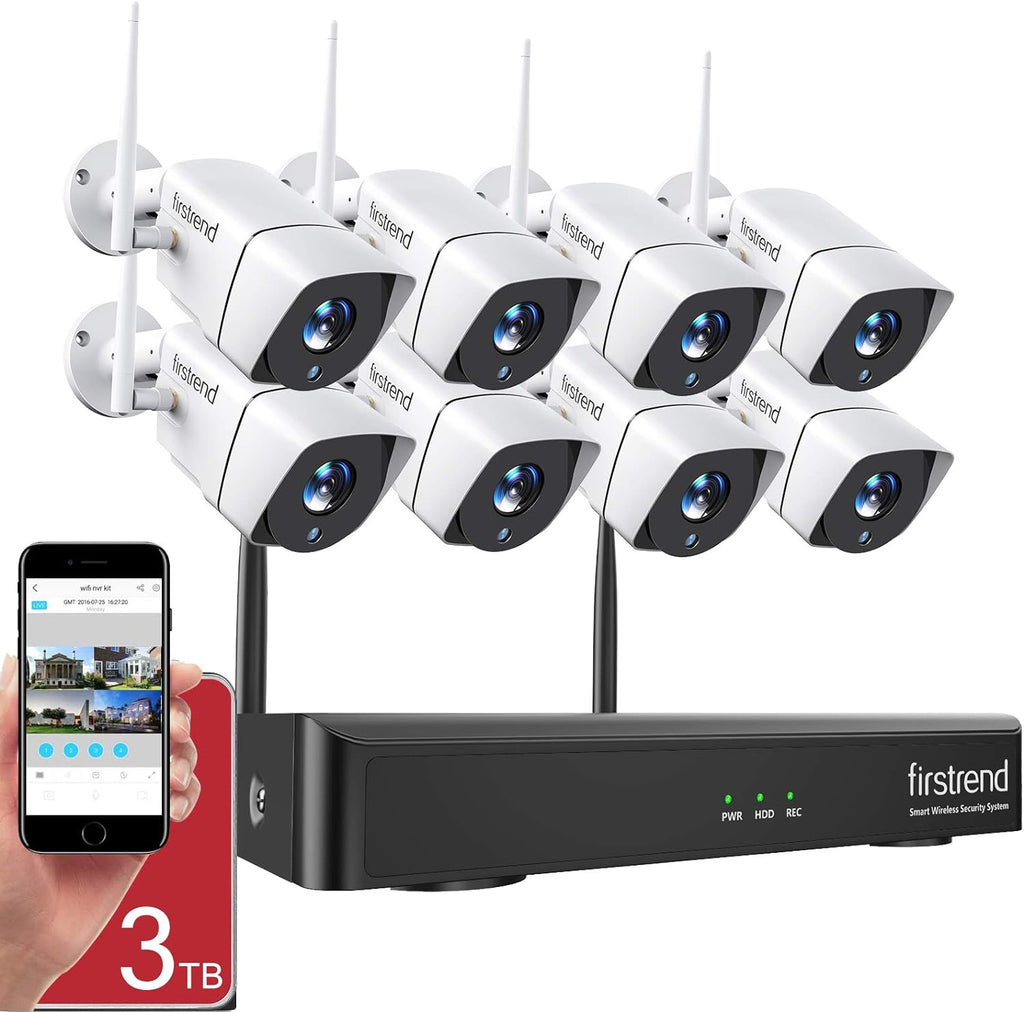 1080P Wireless Security Camera System with 8pcs 1080P HD Camera and 3TB Hard Drive K6436
