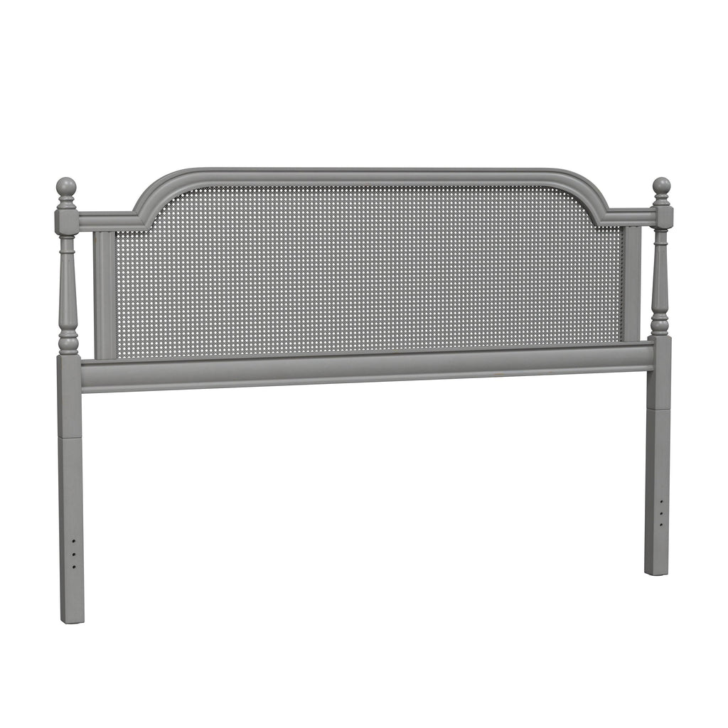 King French Grey Wood and Cane Headboard E799