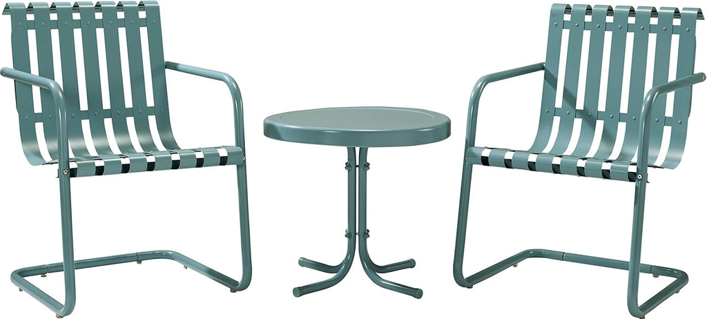 3-Piece Retro Metal Outdoor Conversation Set with Side Table and 2 Chairs Q141563