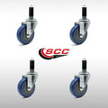 Blue Polyurethane Swivel Caster Set of 4 U1056