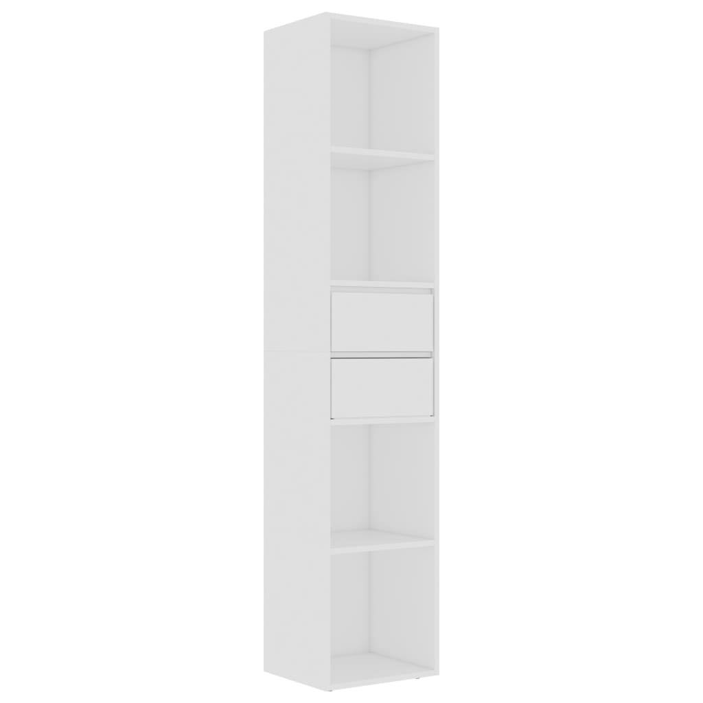 White and Sonoma Oak Chipboard Book Cabinet E3456