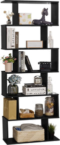 6-Tier Wooden S-Shape Bookcase and Room Divider S644803