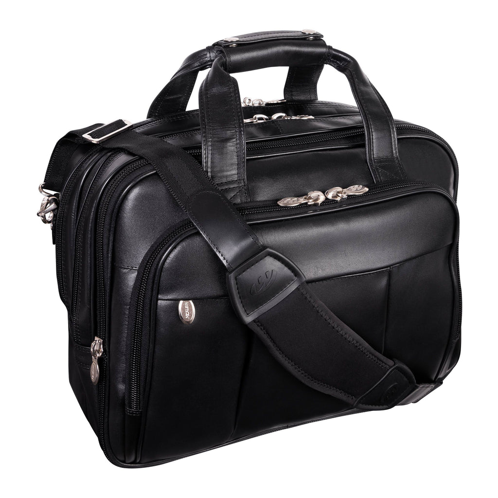Black Leather Laptop Case Q289