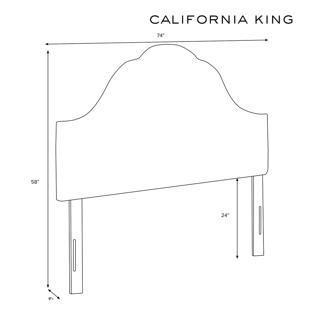 Ivory Velvet California King Arched Headboard D746351