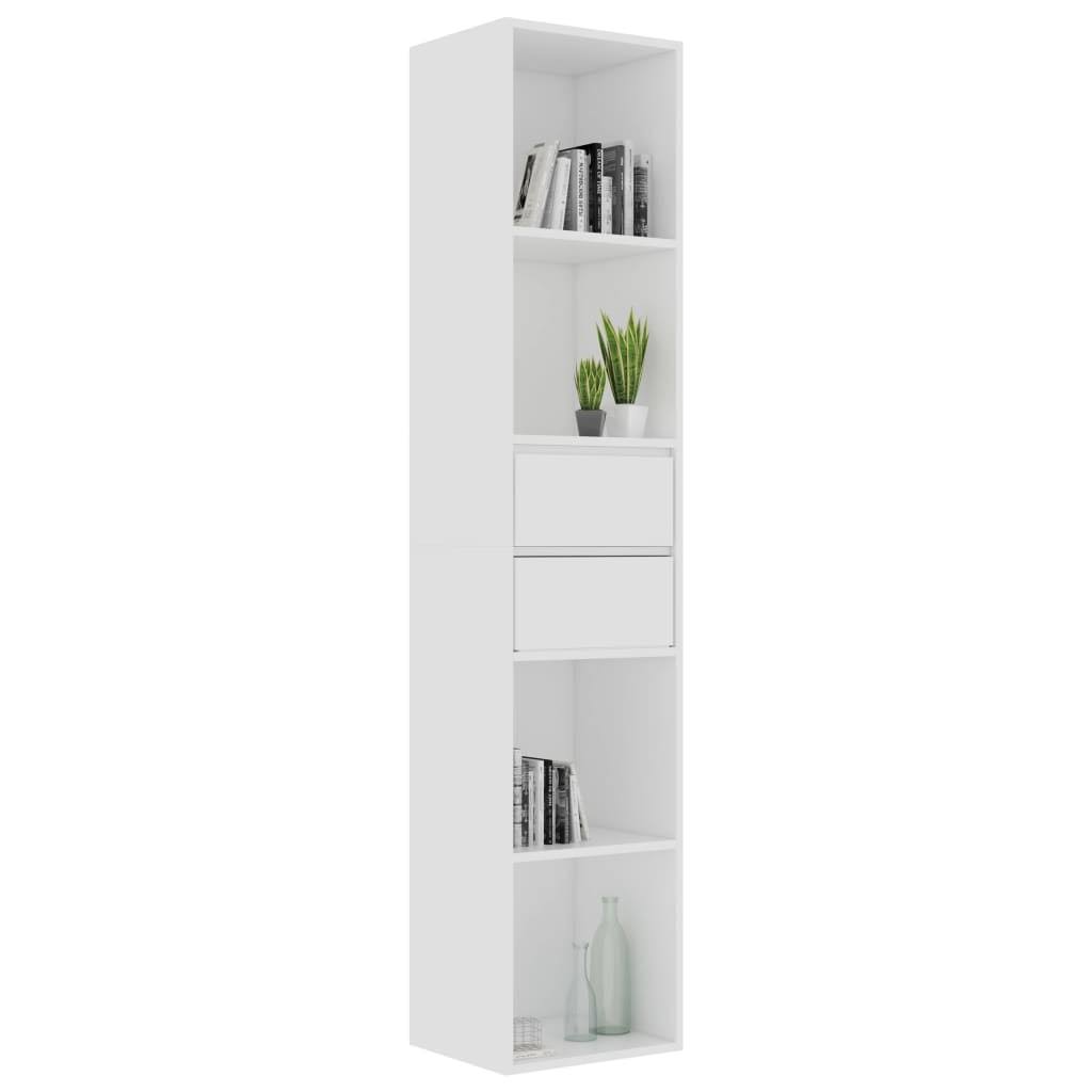 White and Sonoma Oak Chipboard Book Cabinet E3456