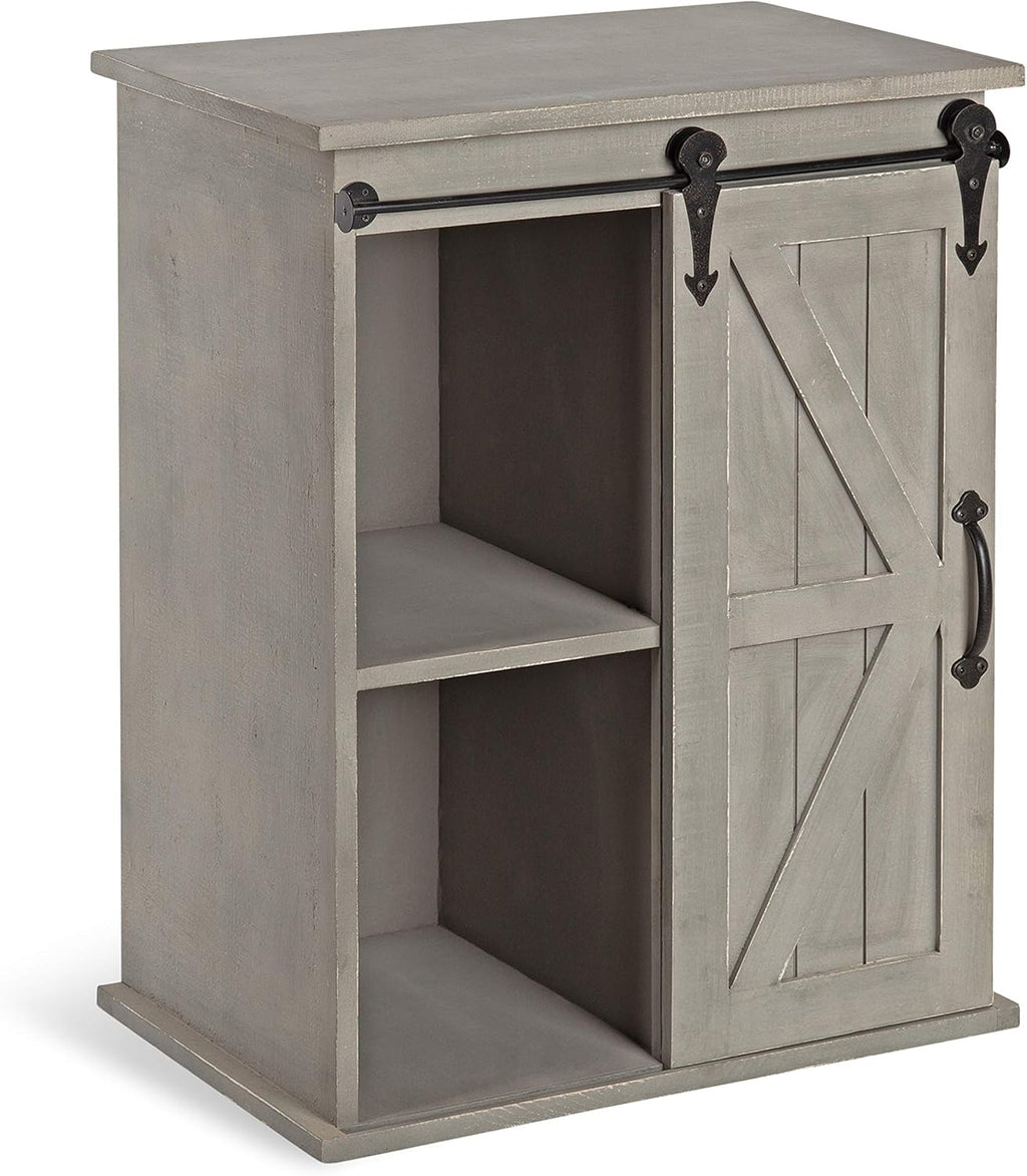 Wooden Freestanding Storage Cabinet with Sliding Barn Door T842836