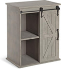 Wooden Freestanding Storage Cabinet with Sliding Barn Door T842836