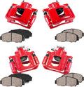 Powder Coated Red Calipers + Ceramic Brake Pads Kit L391859