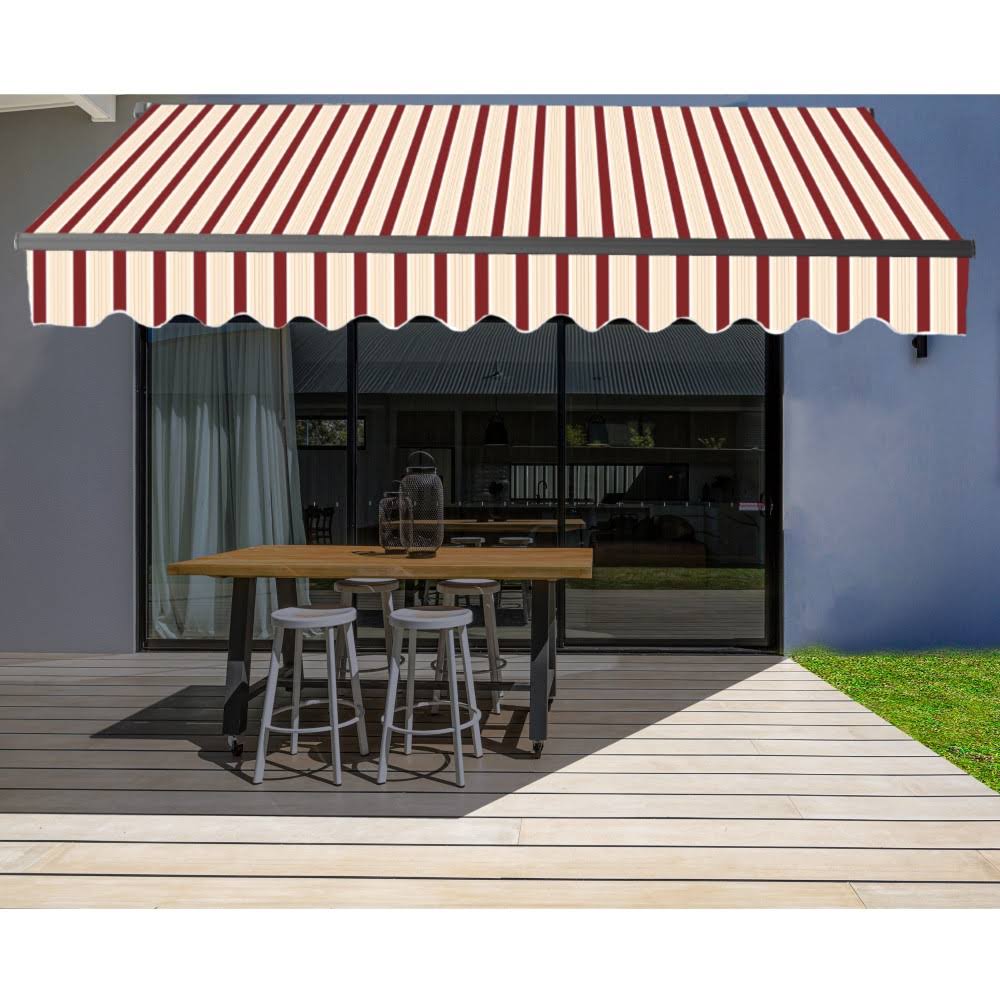 Black Frame Retractable Patio Awning 10 x 8 Feet B76010