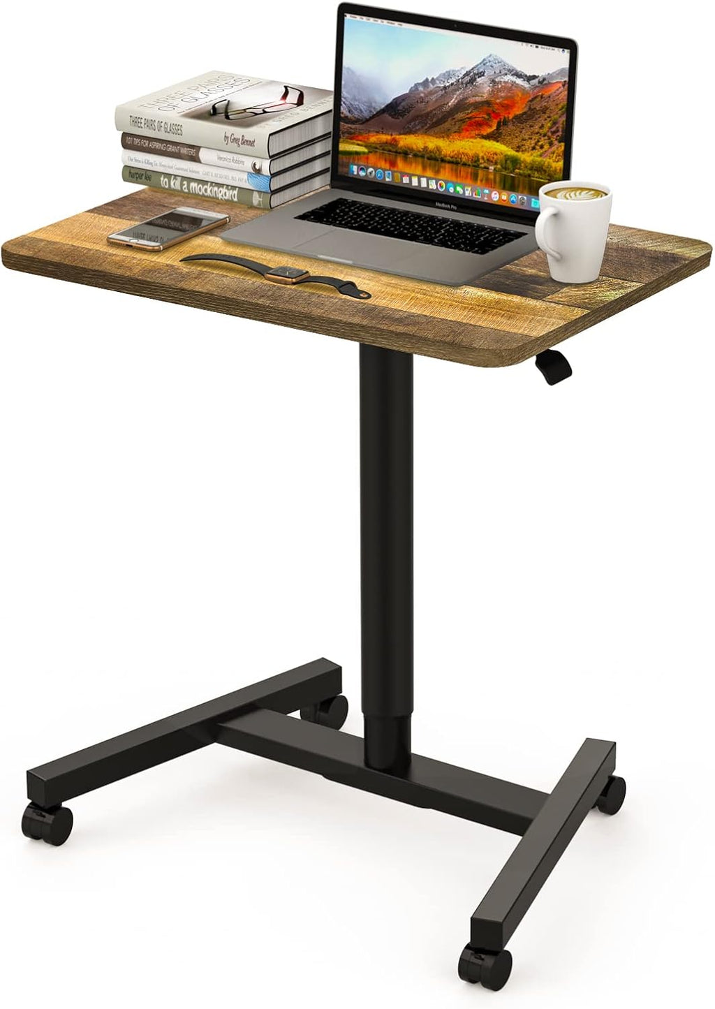 Height Adjustable Laptop Desk with Wheels F919