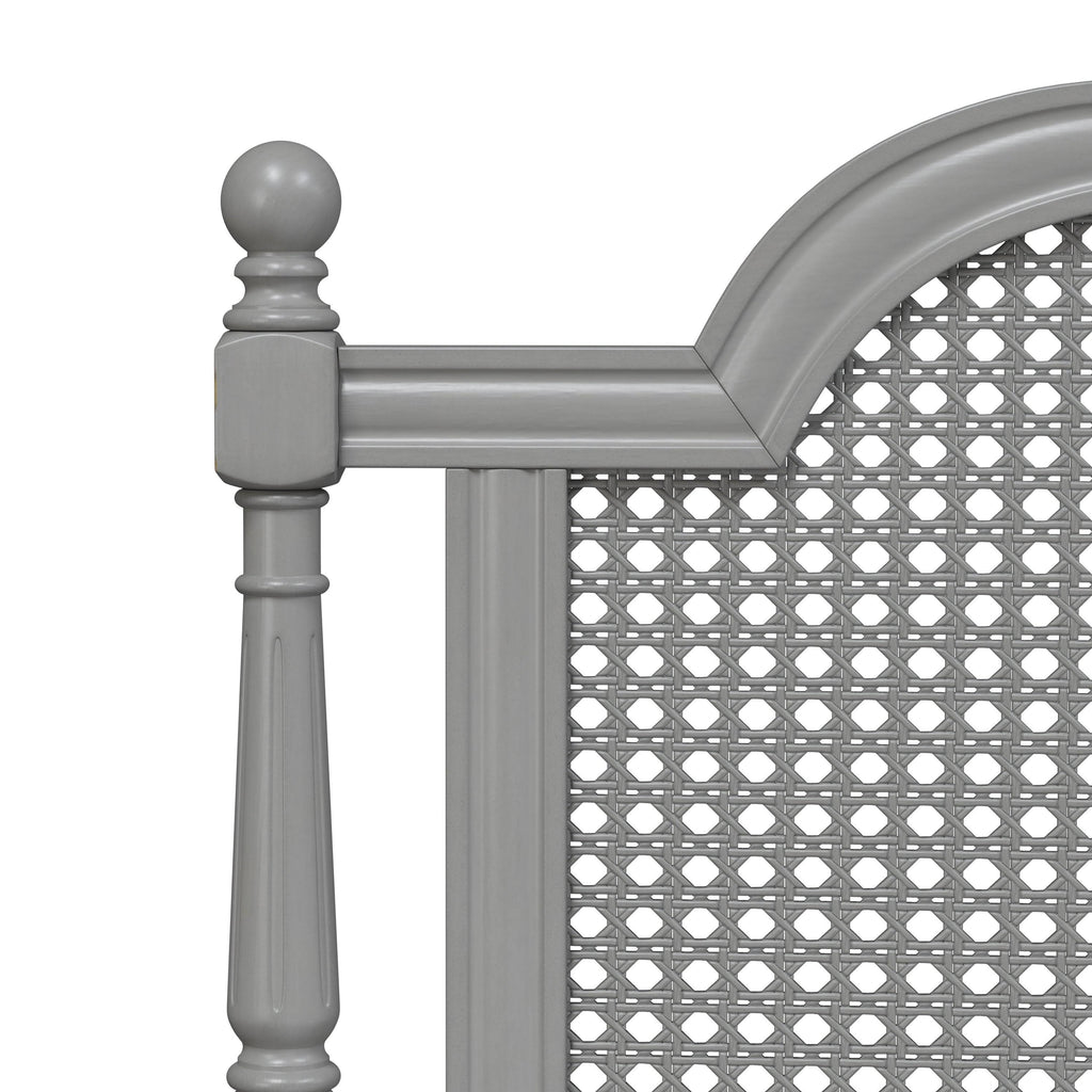 King French Grey Wood and Cane Headboard E799