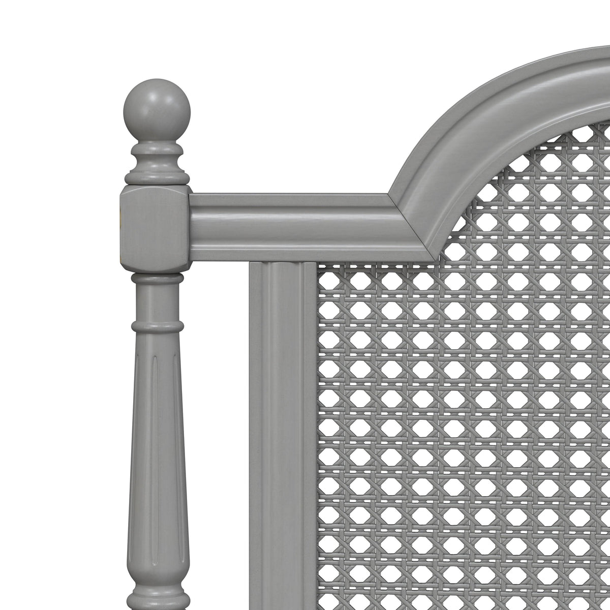 King French Grey Wood and Cane Headboard E799