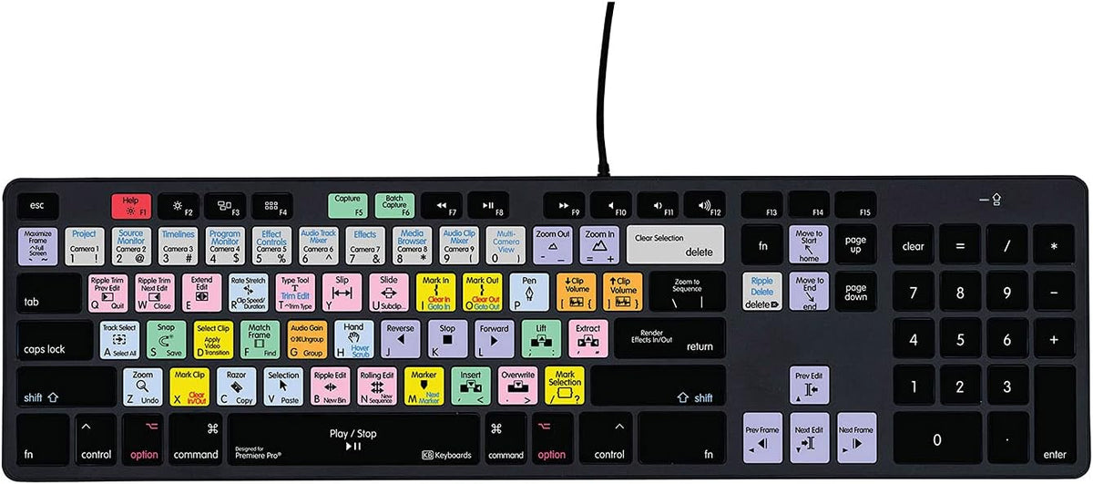 Adobe Premiere Pro CC Backlit Mechanical Keyboard V8079