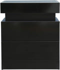 White 2 Drawer LED Nightstand A89114