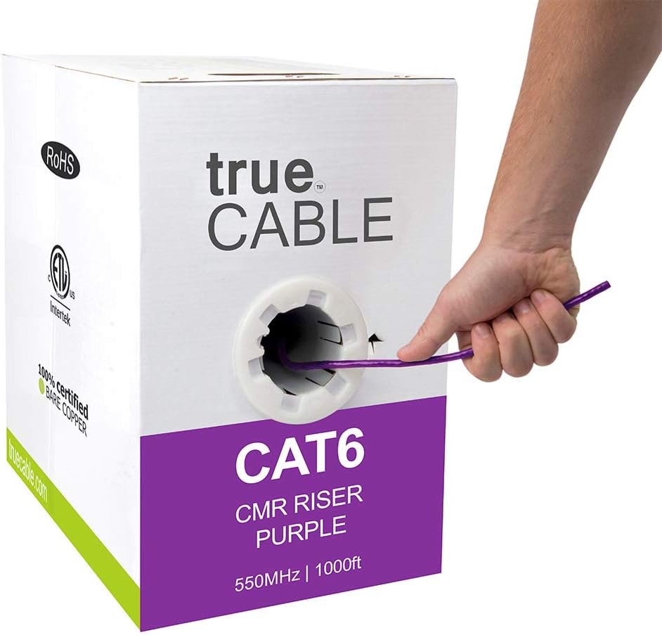 Cat6 Riser 1000ft Green 23AWG Bare Copper UTP Bulk Ethernet Cable Y605