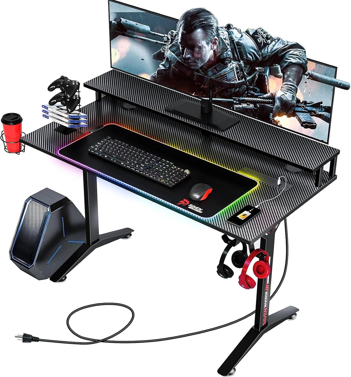 60 Inch Gaming Desk with Monitor Stand G152580