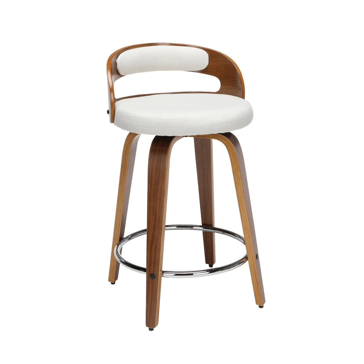 Beige Bentwood Swivel Stool S63131