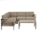 Khaki Fabric 4-Piece Outdoor Sectional Sofa Set V737811